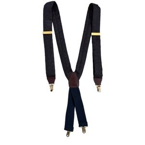 CAS W. GERMANY VINTAGE NAVY RED PRINT SUSPENDERS